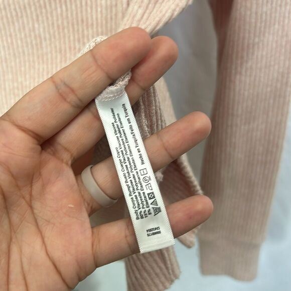 Anthropologie Saturday Sunday Cloud Fleece Cold Shoulder Sweater in Pink XS - Picture 5 of 9